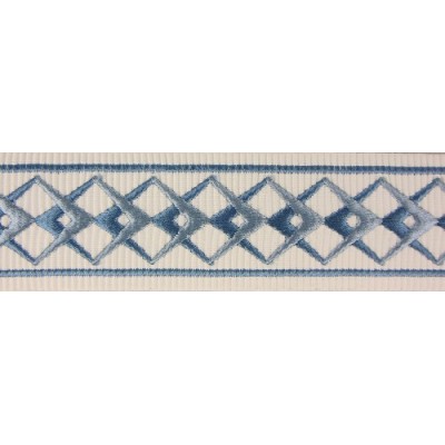 Decorative Trim - Diamond Pattern Silvery Blue