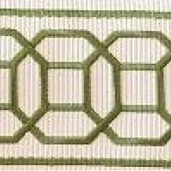 Decorative Border - Octagon Pattern Olive Green