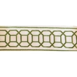 Decorative Border - Octagon Pattern Olive Green