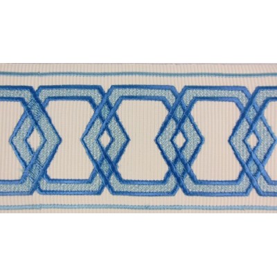 Decorative Border - Geometric Pattern Mid/Light Blue