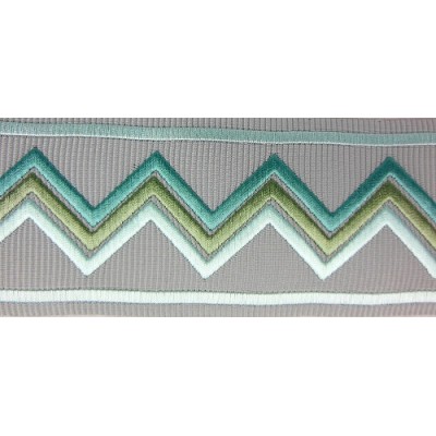 Decorative Border - Zig Zag Pattern Grey/Teal