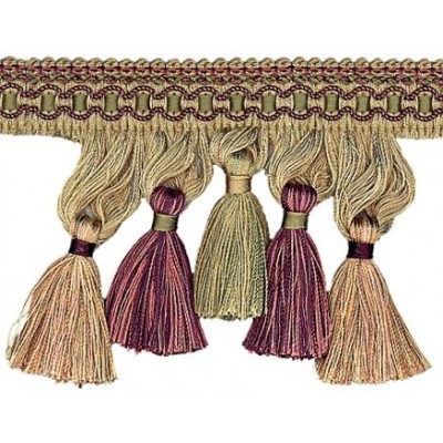 Cavalier Tassel Fringe 1246 Aubergine Avocado