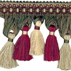 Cavalier Tassel Fringe 1246 Cherry Taupe Forest