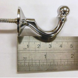 Tieback Hook Chrome - 42MM