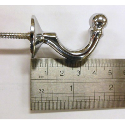 Tieback Hook Chrome - 42MM