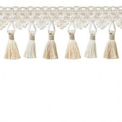 Tassel Trim Oyster & Cream