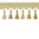 Tassel Trim Lime Green & Taupe