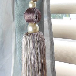 Single Tassel Tie Back Lavender, Soft Gold & Silver