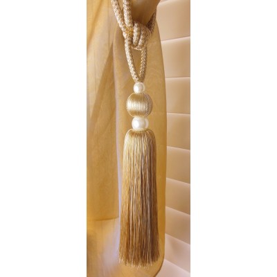 Single Tassel Tie Back Light & Dark Gold