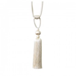 Single Tassel Tie Back Oyster & Cream