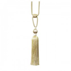 Single Tassel Tie Back Lime Green & Taupe