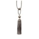 Single Tassel Tie Back Chocolate & Silver