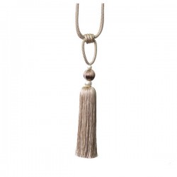 Single Tassel Tie Back Taupe & Cream