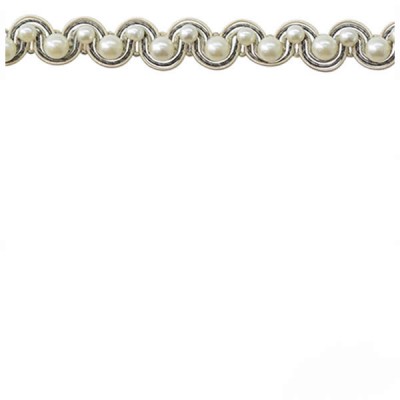 Braid with Pearls Grey, Silver & Cream