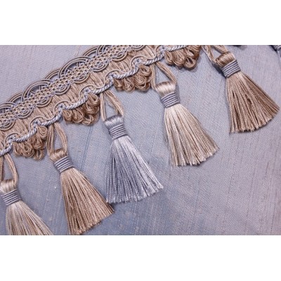 Tassel Trim Chocolate & Silver