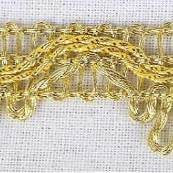 METALLIC SCALLOP BRAID 18MM - VEGAS GOLD