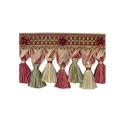 Exquisite Organdy Tassel Fringe 1879 Red Sherbert