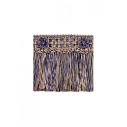 Exquisite Cut Fringe with Rosette 1882 Navy Taupe