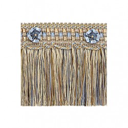 Exquisite Cut Fringe with Rosette 1882 Blue Heaven