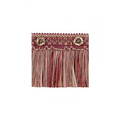 Exquisite Cut Fringe with Rosette 1882 Mulberry Avocado